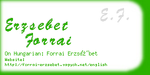 erzsebet forrai business card